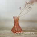 colored ribbed mini glass bud vase